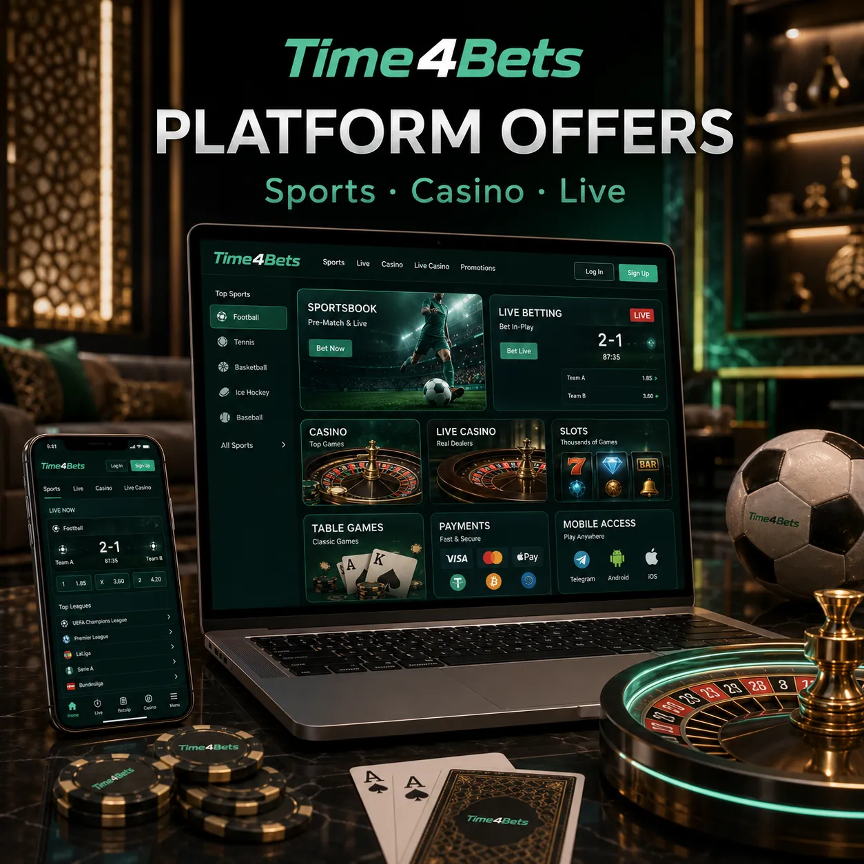 ميزات منصة Time4Bets