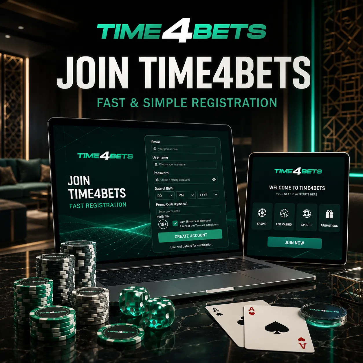 الانضمام إلى موقع Time4Bets للمراهنات